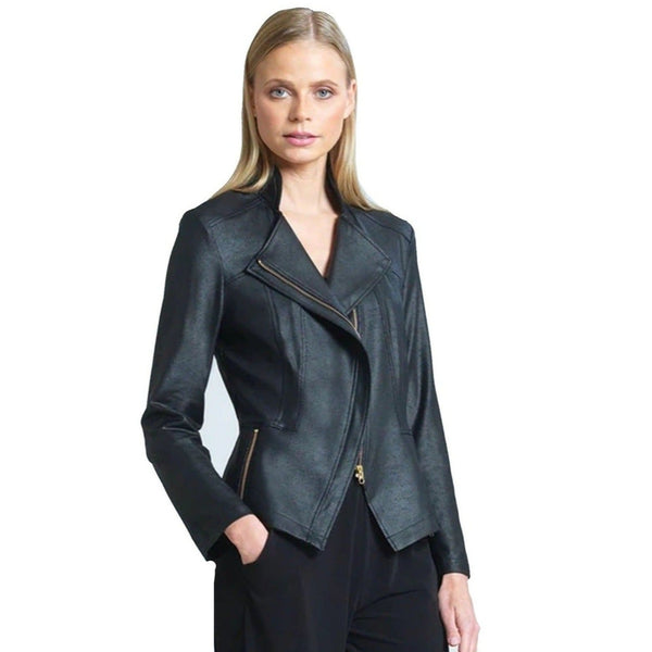 CSW Liqud Leather Jacket in Black - JK161-BLK - Size XS Only!