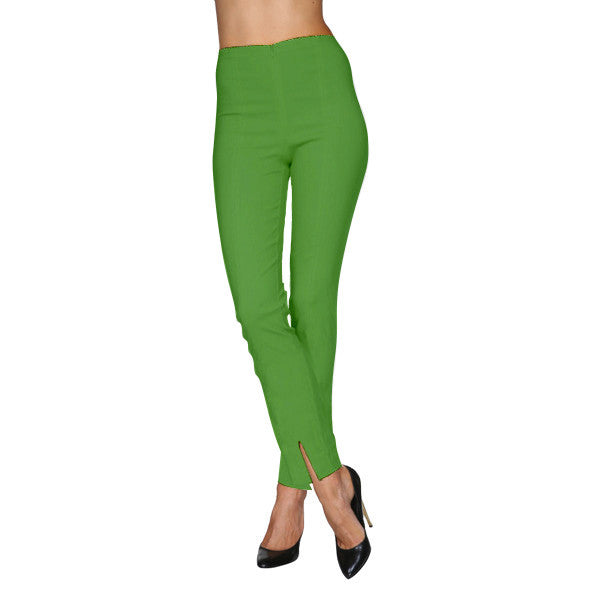 Mesmerize Pants with Front Ankle Slits and Front Zipper in Kelly Green - MA21-KGRN