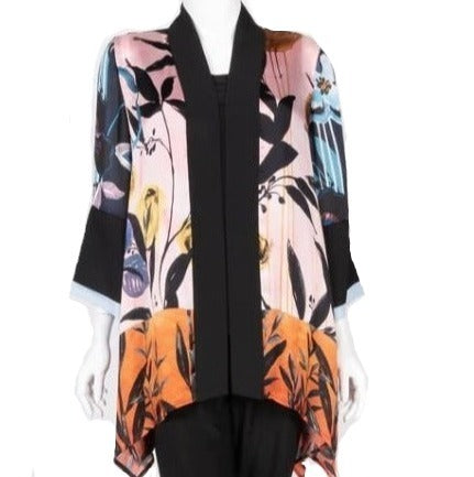 IC Collection Floral-Print Open Front Kimono Jacket  - 4234J - Size 2X Only