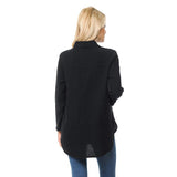 Lightweight Long Waffle Shirt in Black - LW-110-BLK