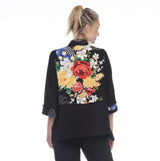 Mandarin-Collar Floral Jacket- 3098-BLK - Size S & M Only