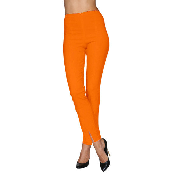 Mesmerize Pants with Front Ankle Slits and Front Zipper in Orange - MA21-ORG