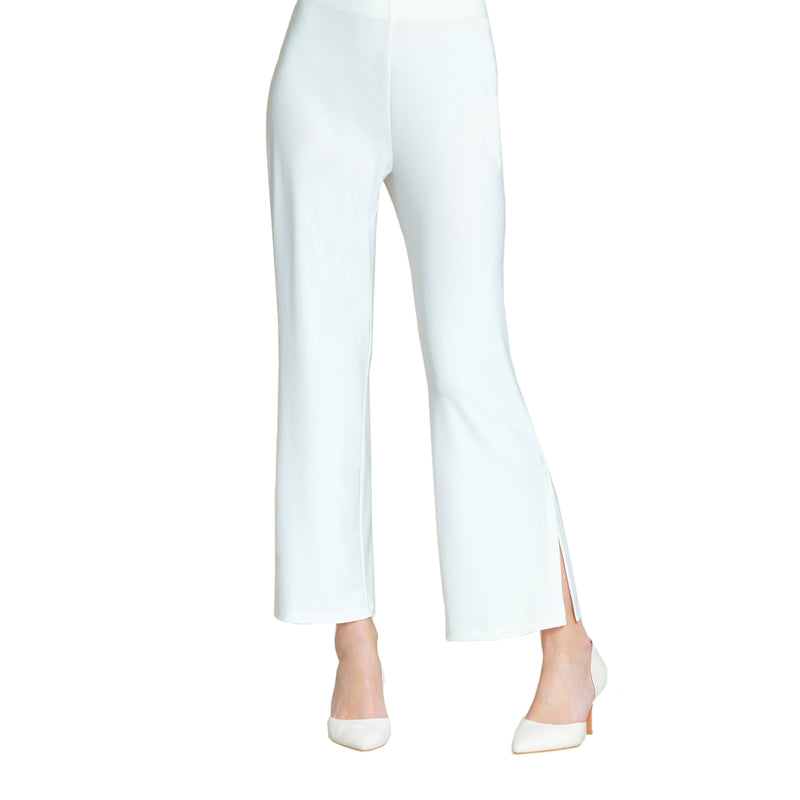 Clara Sunwoo Side-Slit Ankle Pant in White - PT28-WHT