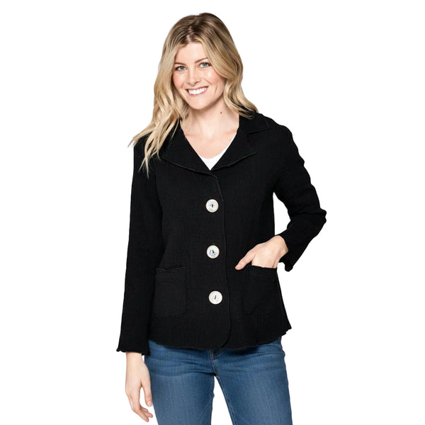 Textured Ribbed Cotton Blazer - ST401