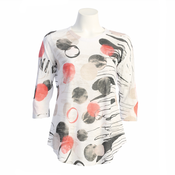 Jess & Jane "Dazzling" Burnout Tunic Top - AJ2-1670 - Sizes 2X & 3X