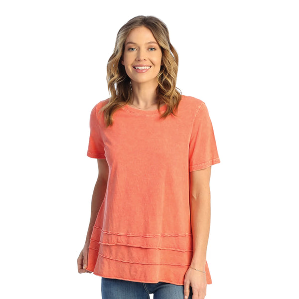 Jess & Jane Solid Layered Short Sleeve Top - M82 - Size XL