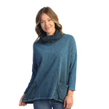 Mineral Washed Cowl Neck Tunic Top - M99