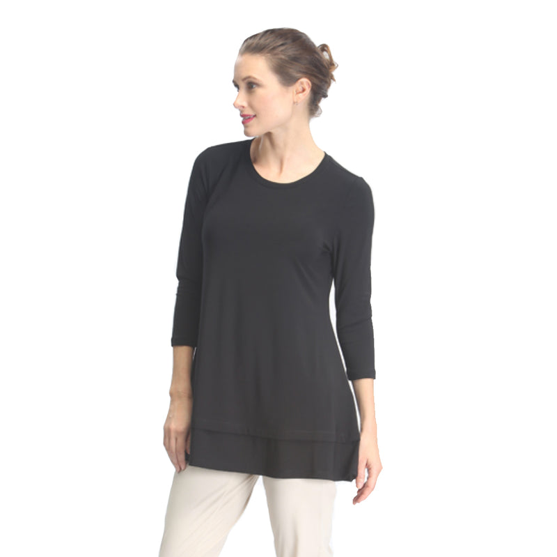 IC Collection Stretch Knit Basic Tunic in Black - 1484-BLK – Shop My ...