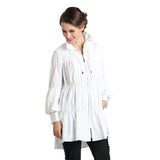 IC Collection Zip Front Parachute Jacket in White - 8420J-WHT