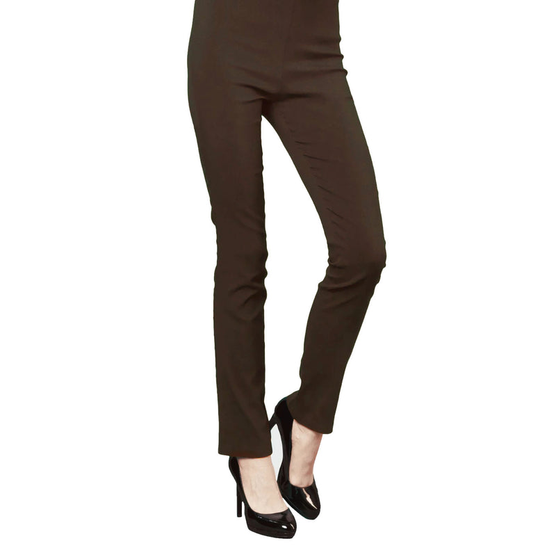 Clara Sunwoo Straight-Leg Techno Stretch Pant in Brown - SKPT-BRN - Size S Only!