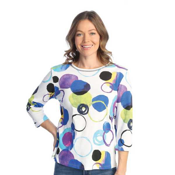 Jess & Jane "Marbles" Abstract Print Top - 14-1844 - Sizes S & 1X