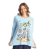 "Aloha" Mineral Washed Patch Pocket Tunic Top - M12-1835