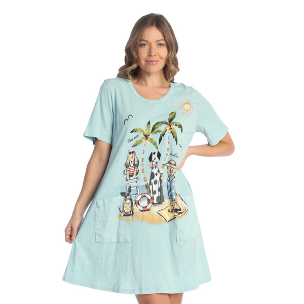 Jess & Jane “Aloha" Mineral Washed Cotton Dress - M78-1835 - Size L & 1X