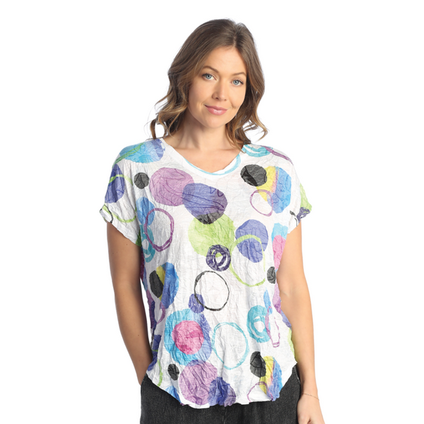 Jess & Jane "Marbles" Rayon Burnout Crushed Dolman Sleeve Top - RC7-1844