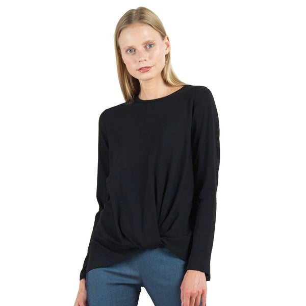 Clara Sunwoo Twist Front Top in Black-  T214LMC-BK - Size XS Only!