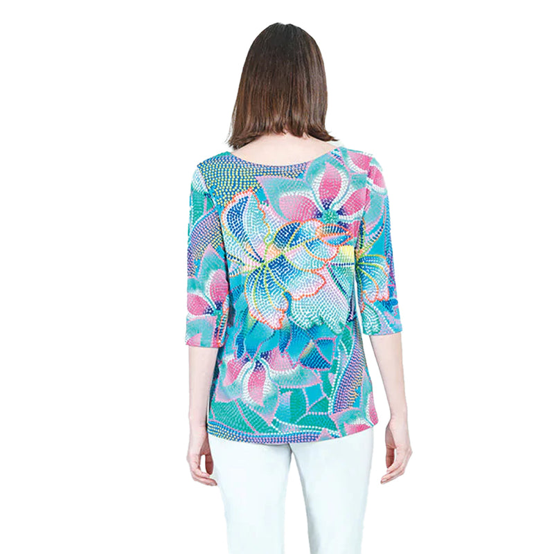 Clara Sunwoo Colorful Mosaic Top in Blue /Multi - T25P4 - Size S Only!