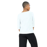 Clara Sunwoo Scoop Neck Half Sleeve Top in White - T77-WT - Size XS Only!