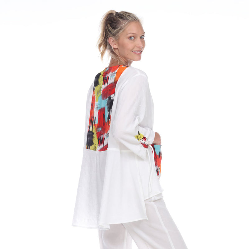 Moonlight Colorblock-Print Tunic Top in Multi/White - 3069SL - Size M Only!