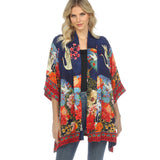 Citron Crane-Print Shawl Collar Kimono  - 0917-CPFB