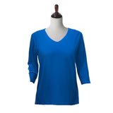 Valentina  Solid V Neck Hi-Low Tunic Top in Royal Blue 15296-BLU - Limited Sizes