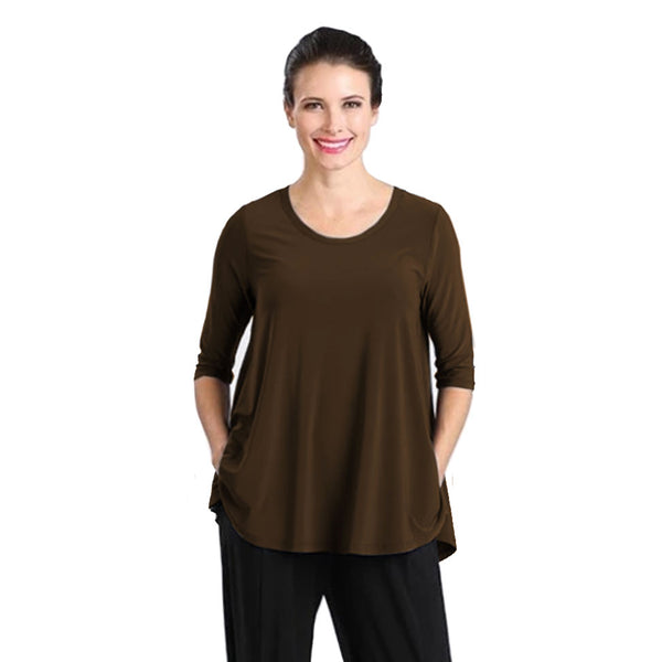 IC Collection Solid High-Low Top in Brown - 6899T-BRN