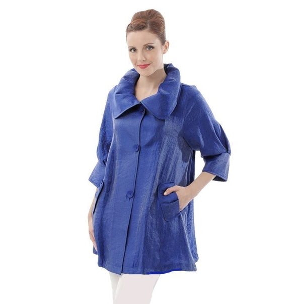Damee NYC  Shimmery Signature Swing Jacket in Royal Blue - 200-RB