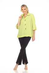 Textured Blouse/Jacket in Lime - 3075SOL