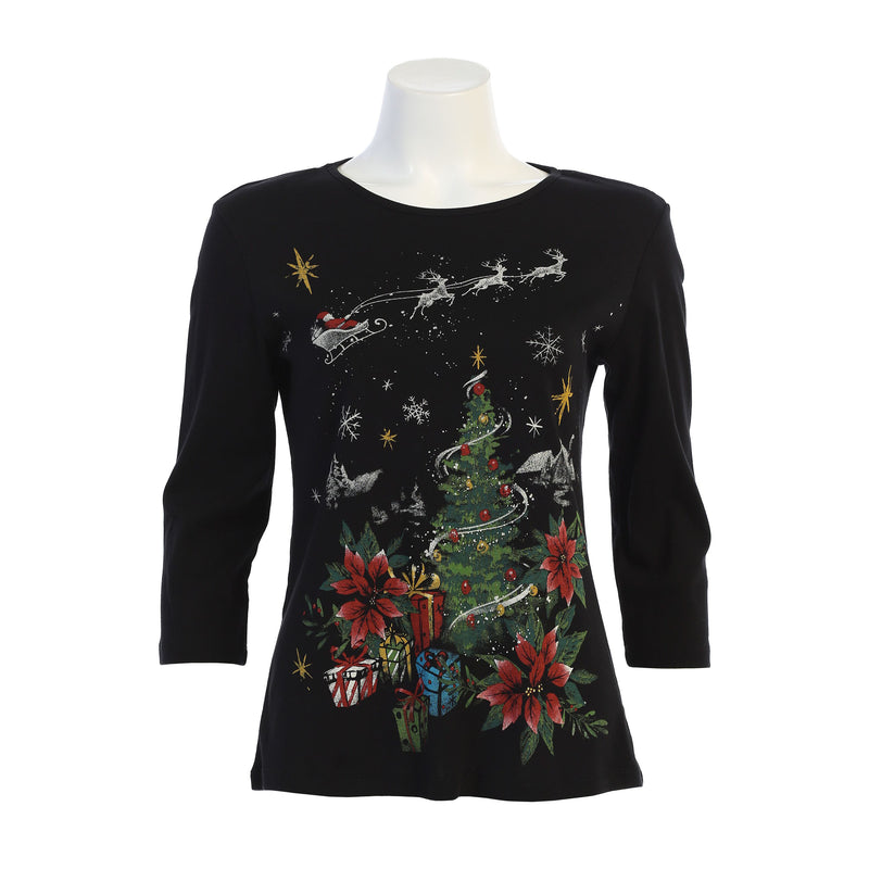 Jess & Jane "Deer Santa" Christmas Top in Multi - 14-1437BK