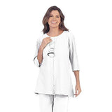 Diagonal Rib High-Low Tunic in White - CS-342/390-WT