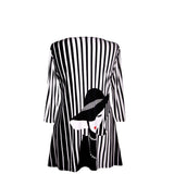 Valentina Signa "Pearls" Striped V-Neck Tunic in Black & White - 12051