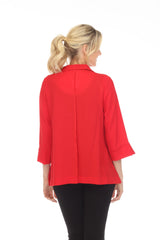 Short Button Front Jacket in Red - 2813