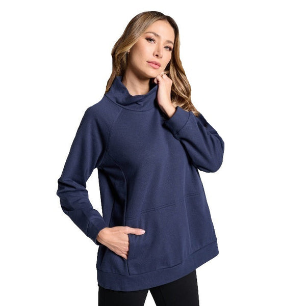 Focus Fashion French Terry Sweatshirt in Navy - FT-4065 - Size S Only!