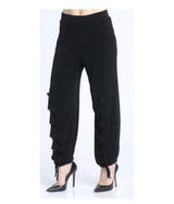 Button Detail Harem Pant in Black - 6900P-BLK