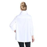 High-Low Cotton Blouse in White - 3758B-WT