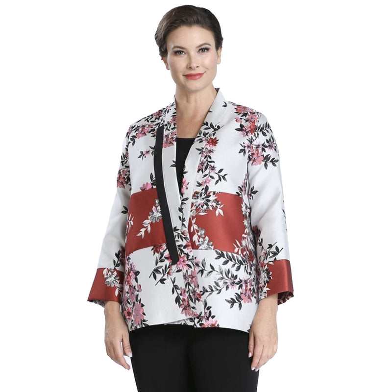IC Collection Jacquard Open Front Jacket  - 3858J - Size M Only