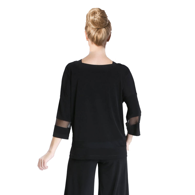 IC Collection Mesh Trim Top in Black - 3692T - Size S Only