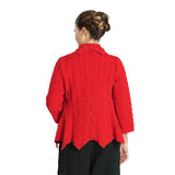 Pucker Knit Open Front Jacket in Red - 3873J-RD - Size M Only!