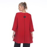 Tunic w/ Half-Circles Trim in Red/Black - 2750