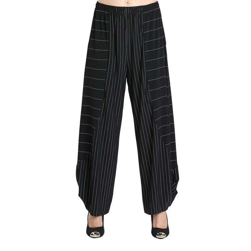 IC Collection Striped Stretch Knit Pull-On Pant - 3861P