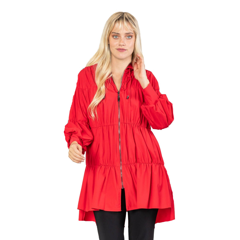 IC Collection Zip Front Parachute Jacket in Red - 8420J-RED