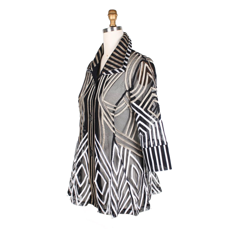 Damee Two-Tone Soutache Jacket in Bronze - 2363-BRZ - Size L Thru XXL Only