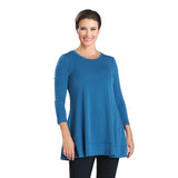 Stretch Knit Basic Tunic in Teal - 1484-TL