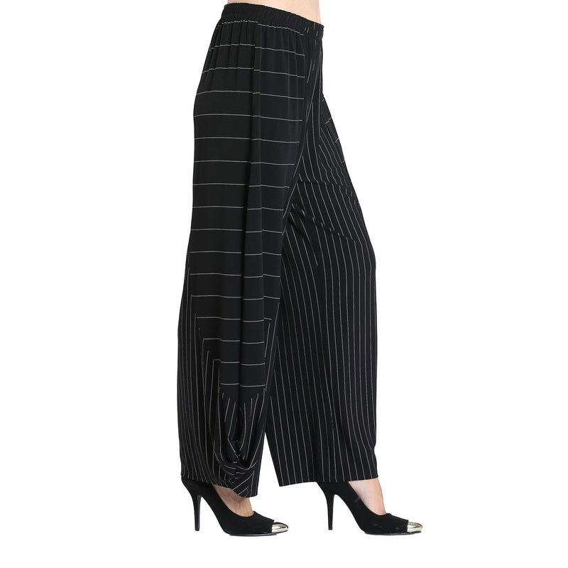 IC Collection Striped Stretch Knit Pull-On Pant - 3861P