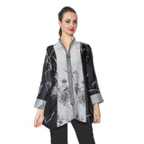 Two-Tone Bamboo Jacket in Silver/Black - 4177J - Size S Only!