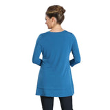 Stretch Knit Basic Tunic in Teal - 1484-TL