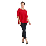 Solid High-Low Top in Red - 6899T-RED