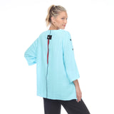 Crinkle Pocket Top in Sky Blue - 2758 - Size M Only!