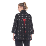 Diamond-Print Jacket in Black/Khaki - 2881-BKH