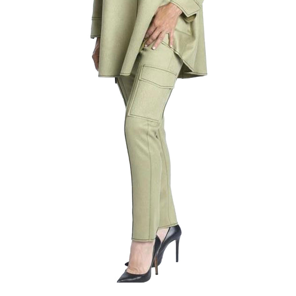 IC Collection Faux Suede Pull-On Pant in Olive - 2757P-OLV