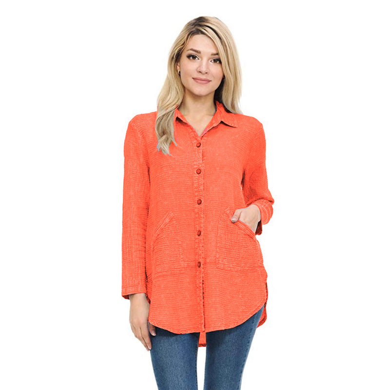 WAFFLE SHIRT/Jacket in Melon - LW-110-MEL - Size S Only!